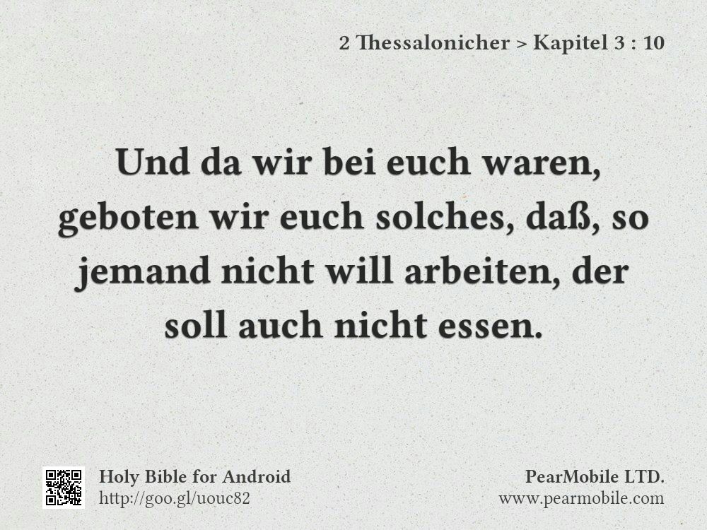 2 Thessalonicher, Kapitel 3:10